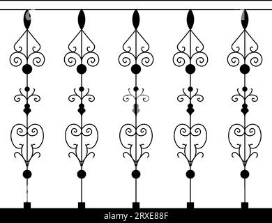 Viennese Staircase Elegance: A Captivating Snapshot of Historic Ironwork Stock Vector