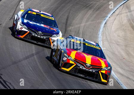 Fort Worth, Texas - September 24rd, 2023: Drivers competing in the NASCAR Autotrader EchoPark Automotive 400 at Texas Motor Speedway. Credit: Nick Paruch/Alamy Live News Stock Photo