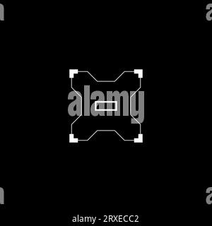 Cyberpunk style square target. Futuristic GUI rectangle target, aim, HUD reticle Stock Vector