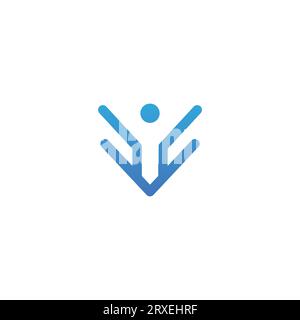 VY People Logo Design. Y Human Logo. V People Stock Vector