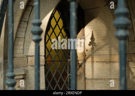 Ancient Church Gates Cast A Shadow (close up) Stock Photo