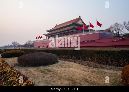 Beijing China, February 16, 2023: Beijing Tiananmen Gate Tower. Stock Photo
