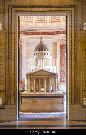 Scale miniature model of Pantheon placed inside the Pantheon in Paris, France Stock Photo