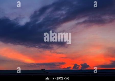 Dramatic sky and vivid color during sunset Stock Photo