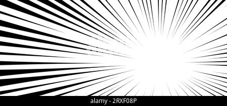 Black and White Radial Lines Spped Light or Light Rays Comic Book Style  Background. Manga or Anime Speed Drawing Graphic Black Stock Illustration -  Illustration of burst, line: 192671347