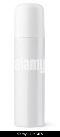 Closed white spray can isolated on white Stock Photo - Alamy