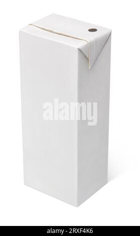 200 ml milk or juice carton package isolated on white with clipping path Stock Photo