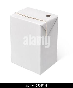 200 ml milk or juice carton package isolated on white with clipping path Stock Photo