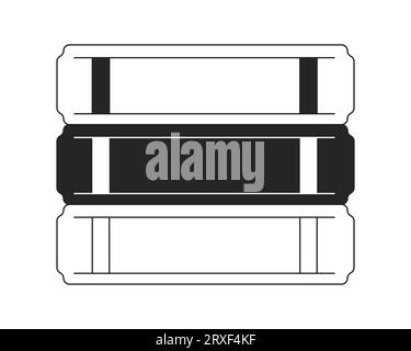 Bookstore stack of books black and white 2D line cartoon object Stock Vector