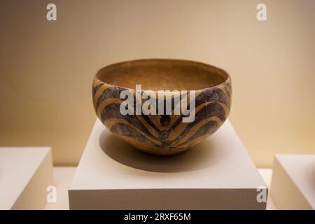 Beijing China, February 17, 2023: ancient pottery in the National Museum of China. Stock Photo