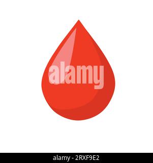 A drop of blood on a white background with copy space Stock Vector
