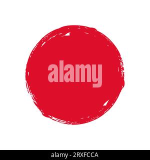 Hand painted ink circle isolated on white background Stock Vector