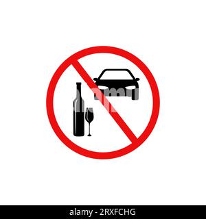 Don t drink and drive symbol drawing by Illustration. Don t drink and drive warning Icon Stock Vector