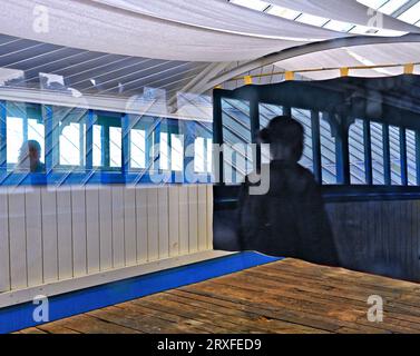 NZ7 7972 Reflections on a railway bridge Stock Photo