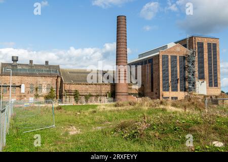 Looking towards the old Guardbridge Paper Mill complex From the University of St Andrews Eden Campus Stock Photo