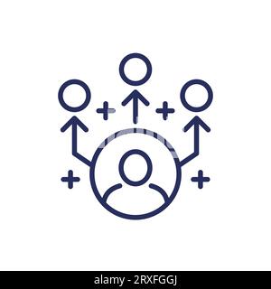 Affiliate marketing and referrals line icon Stock Vector