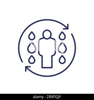 rehydrate line icon, restore water balance Stock Vector