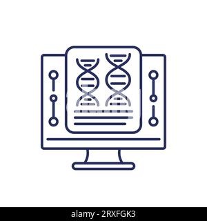 bioinformatics line icon with dna and computer Stock Vector Image & Art ...
