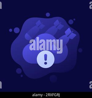 Hosting under DDoS attack icon, vector design Stock Vector