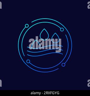 Absorption icon, absorb water linear design Stock Vector
