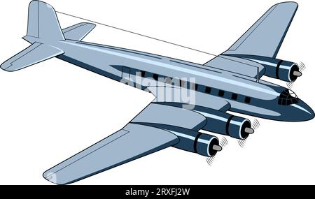 FW 200 Condor Airliner 1938. Vintage airplane. Vector clipart isolated on white. Stock Vector