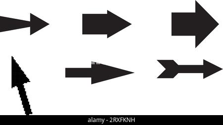 Set of black vector arrows. Arrow icon. Arrow vector icon. Arrow. Arrows vector collection Stock Vector