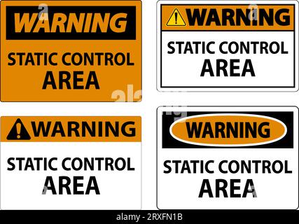 Warning Sign Static Control Area Stock Vector Image & Art - Alamy