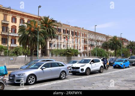 May 25 2023 - Cagliari, Sardinia in Italy: Hustle and Bustle around the harbour Stock Photo