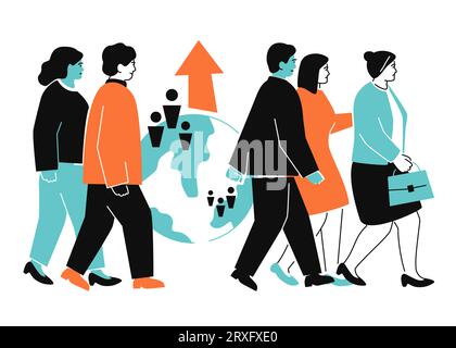 Growth of the educated population - colorful flat design style illustration Stock Vector