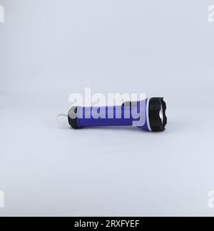 blue flashlight isolated on a white background Stock Photo
