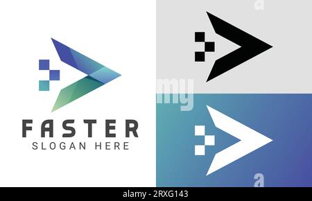 Fast Arrow Logo Design Logistic Fast Delivery Arrow Logotype Directional Stock Vector