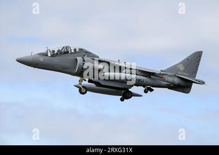 McDonnell Douglas AV8B Harrier two seat fighter/ trainer of the Italian Navy Stock Photo