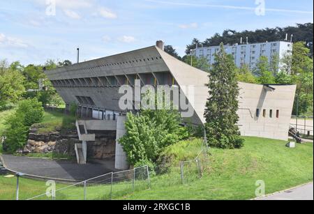 Maison de la Culture de Firminy, a Cultural Centre, part of the master-plan for Firminy-Vert, architect Le Corbusier, a UNESCO World Heritage site Stock Photo