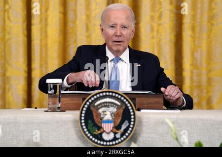 Washington, USA. 25th Sep, 2023. US President Joe Biden hosts the Pacific Islands Forum leaders at the White House in Washington on September 25, 2023. Photo by Yuri Gripas/Pool/Sipa USA Credit: Sipa USA/Alamy Live News Stock Photo