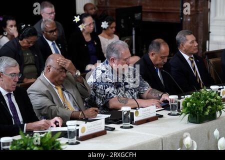 Washington, USA. 25th Sep, 2023. US President Joe Biden hosts the Pacific Islands Forum leaders at the White House in Washington on September 25, 2023. Photo by Yuri Gripas/Pool/Sipa USA Credit: Sipa USA/Alamy Live News Stock Photo