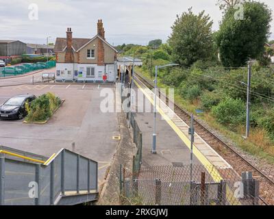 Rail station at Burnham on Crouch, Essex, England. Stock Photo