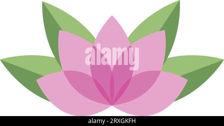 Lotus flower simple flat icon isolated on white background. Vector illustration Stock Vector