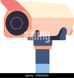 Hand Drawn CCTV or security cameras in flat style isolated on background Stock Vector