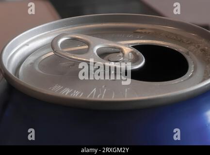 Pop to[p beer can is opened Stock Photo