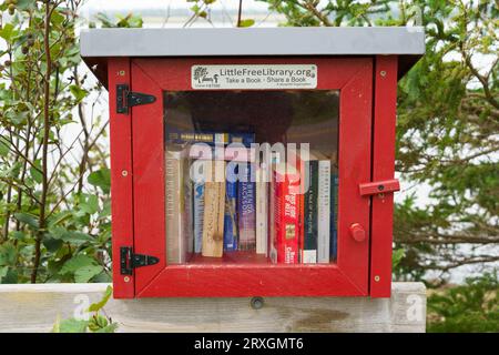 Little Free Library in Stanhope, Prince Edward Island, Canada Stock Photo