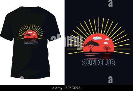 Sun Club T Shirt design Vector Stock Vector