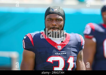 Houston Texans running back Dameon Pierce (31) scores a touchdown against  the Jacksonville Jaguars during the