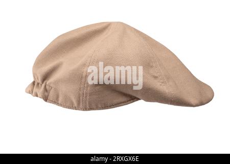 Light brown ascot cap isolated on a white background. Stock Photo