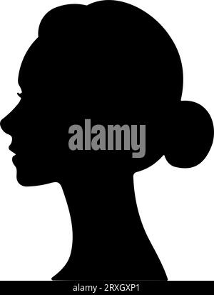 Woman head silhouette profile. Vector illustration Stock Vector