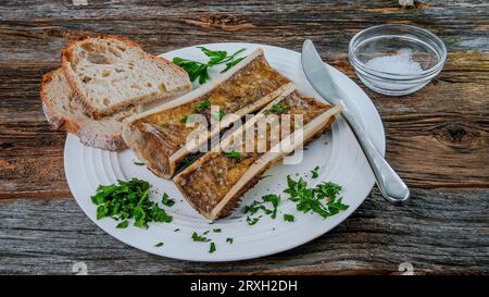 Roasted Marrow Bones Stock Photo