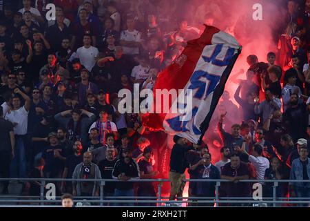 Supporters bologna  during the Serie A football match between Bologna FC 1909 vs SSC Napoli at the Stadio Renato Dall Ara Bologna, on September 24, 2023. Stock Photo