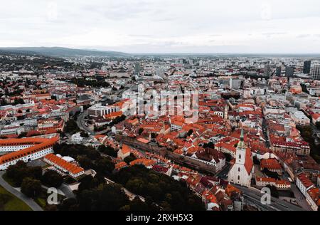 Cityscape of Bratislava, a panoramic view of the capital of Slovakia ...