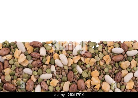 a layer of mixed legumes on a transparent background Stock Photo