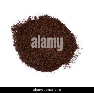 a small pile of ground coffee on a transparent background Stock Photo