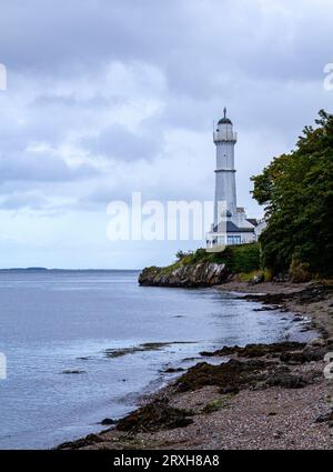 Beautiful Autumn views of the 1823 Tayport High Lighthouse in Fife, Scotland Stock Photo